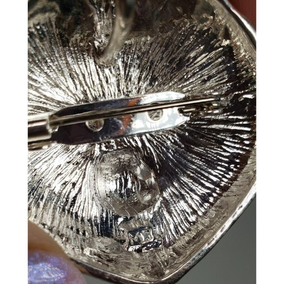 MJ Signed Vintage Starfish Shell Brooch Pendant Pin Silver Domed Beach Sea Clam - Picture 9 of 10